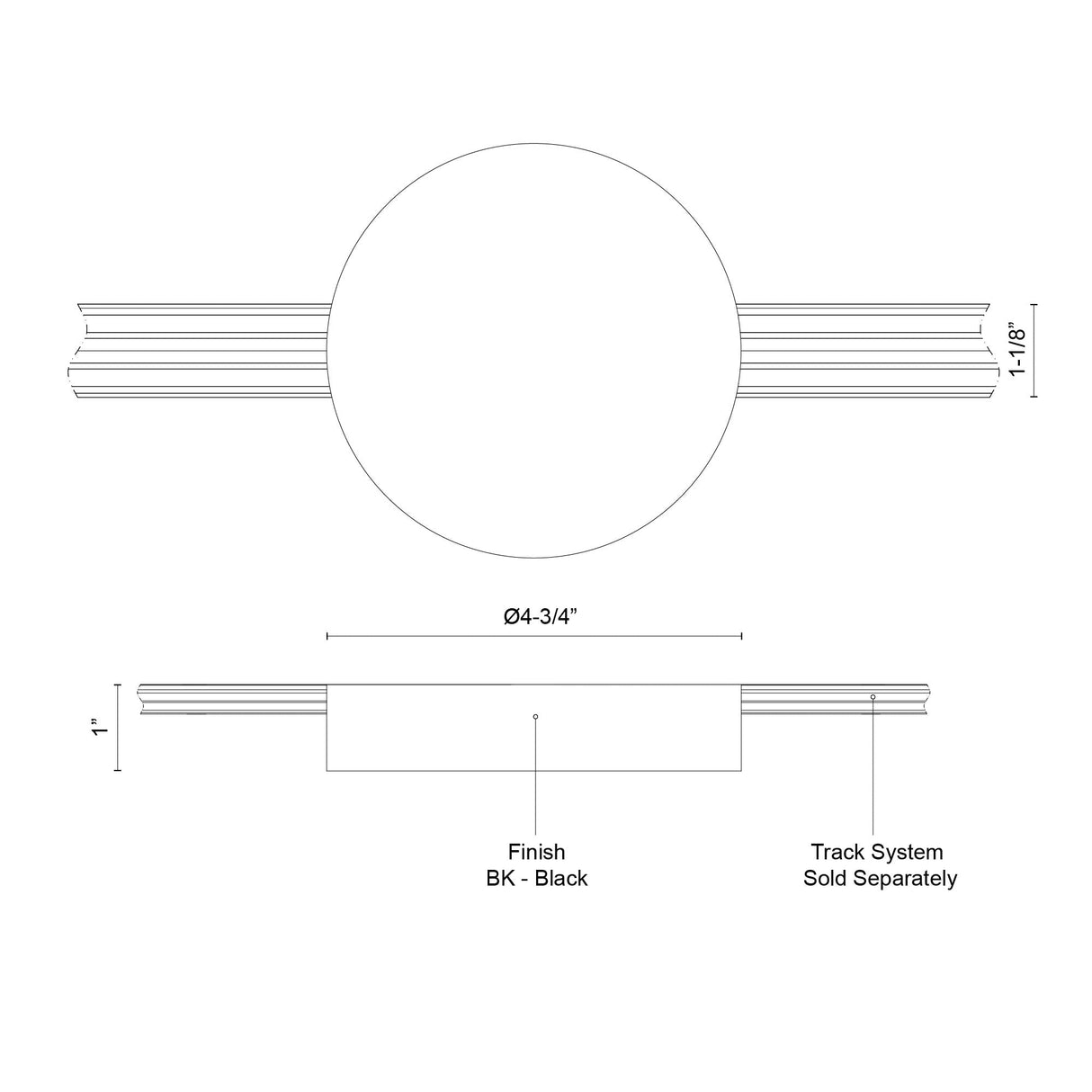 Kuzco Trilo Track 4-in Trilo Track Canopy and Driver Cover