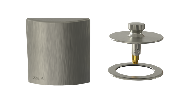 W/O Trim Kit Lift&Turn w/Brass Square SlideOn™ Faceplate with Trim Ring (TRB01LZ-BN-R)