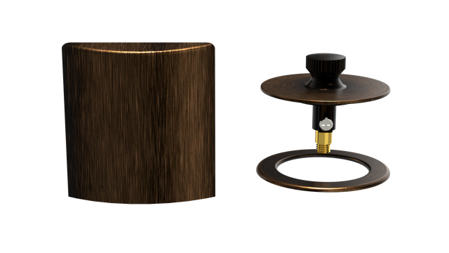 W/O Trim Kit Lift&Turn w/Brass Square SlideOn™ Faceplate with Trim Ring (TRB01LZ-VB-R)
