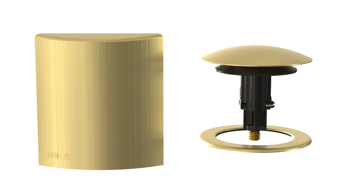 W/O Trim Kit Clicker® w/Brass Square SlideOn™ Faceplate and Trim Ring (TRB01Q-BG-R)