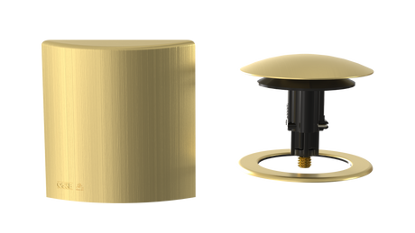 W/O Trim Kit Clicker® w/Brass Square SlideOn™ Faceplate and Trim Ring (TRB01Q-BG-R)