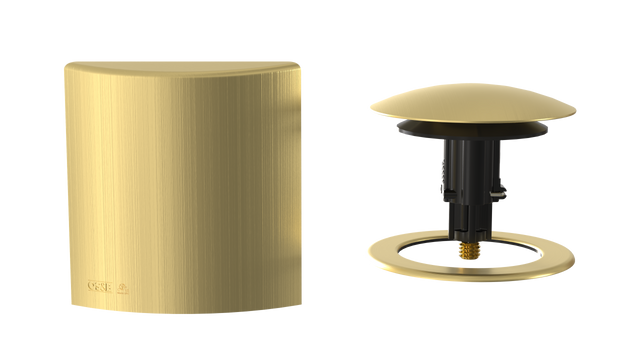 W/O Trim Kit Clicker® w/Brass Square SlideOn™ Faceplate and Trim Ring (TRB01Q-BG-R)