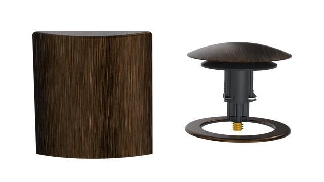 W/O Trim Kit Clicker® w/Brass Square SlideOn™ Faceplate and Trim Ring (TRB01Q-VB-R)