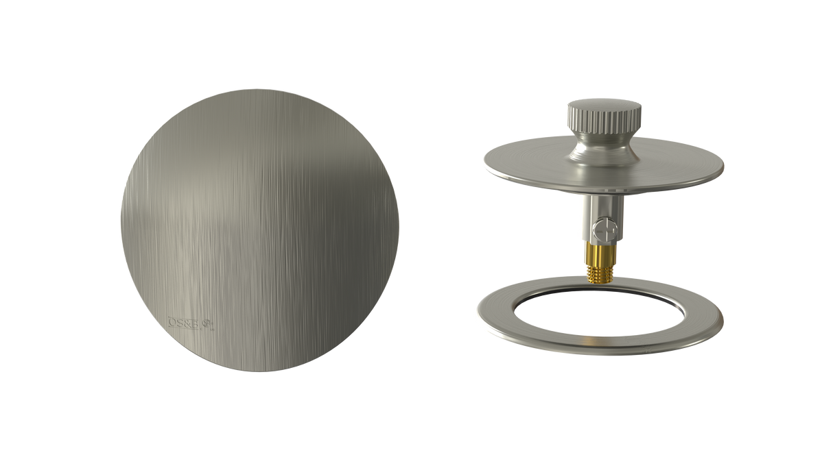W/O Trim Kit Lift&Turn w/Brass Round SlideOn™ Faceplate with Trim Ring (TRB02LZ-BN-R)