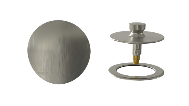 W/O Trim Kit Lift&Turn w/Brass Round SlideOn™ Faceplate with Trim Ring (TRB02LZ-BN-R)
