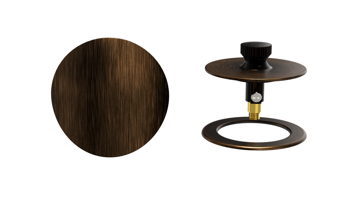 W/O Trim Kit Lift&Turn w/Brass Round SlideOn™ Faceplate with Trim Ring (TRB02LZ-VB-R)