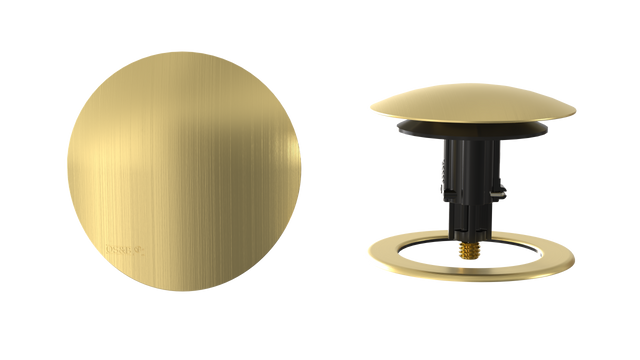 W/O Trim Kit Clicker® w/Brass Round SlideOn™ Faceplate and Trim Ring (TRB02Q-BG-R)