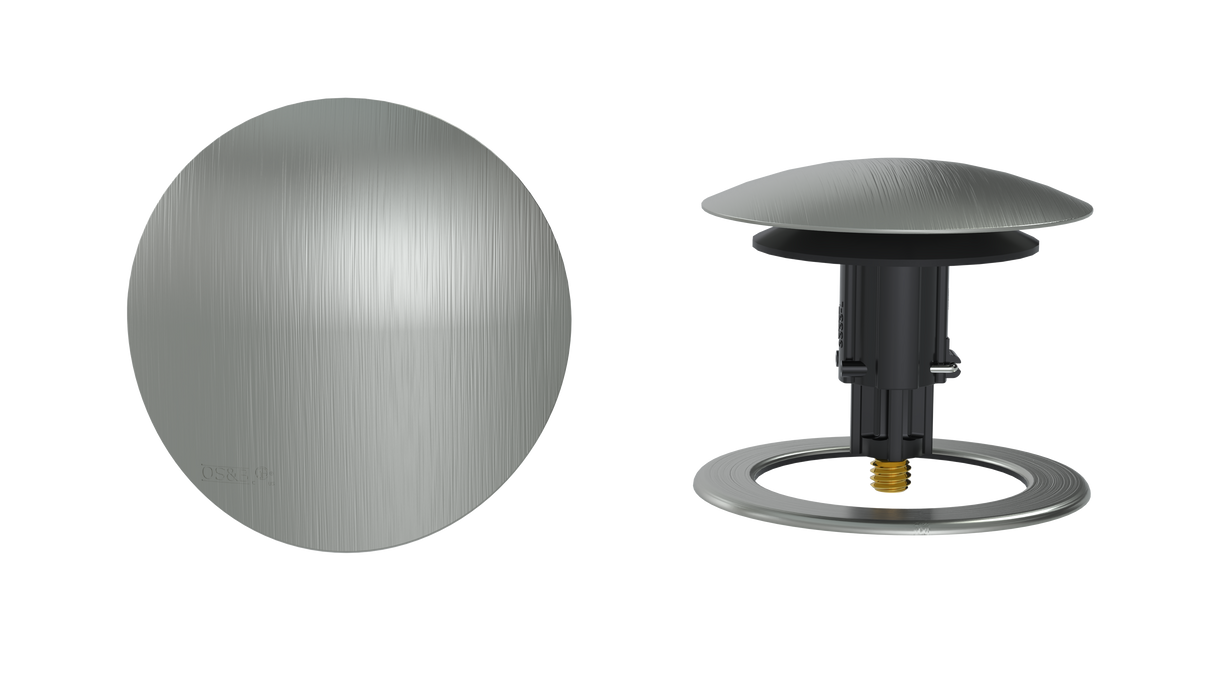 W/O Trim Kit Clicker® w/Brass Round SlideOn™ Faceplate and Trim Ring (TRB02Q-BN-R)