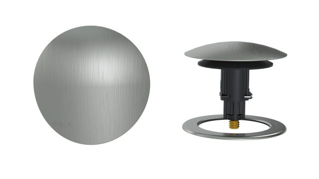 W/O Trim Kit Clicker® w/Brass Round SlideOn™ Faceplate and Trim Ring (TRB02Q-BN-R)