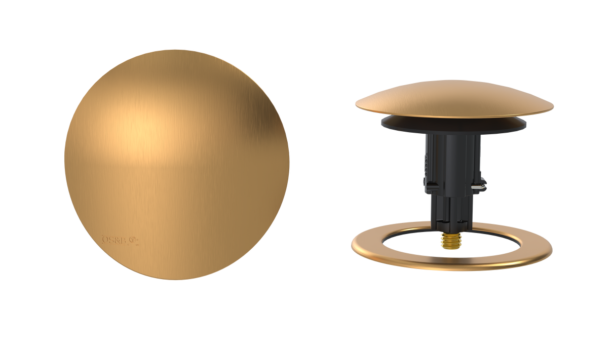 W/O Trim Kit Clicker® w/Brass Round SlideOn™ Faceplate and Trim Ring (TRB02Q-LB-R)