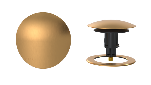 W/O Trim Kit Clicker® w/Brass Round SlideOn™ Faceplate and Trim Ring (TRB02Q-LB-R)