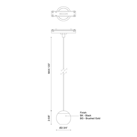 Kuzco Faria 3-in Trilo Track Pendant