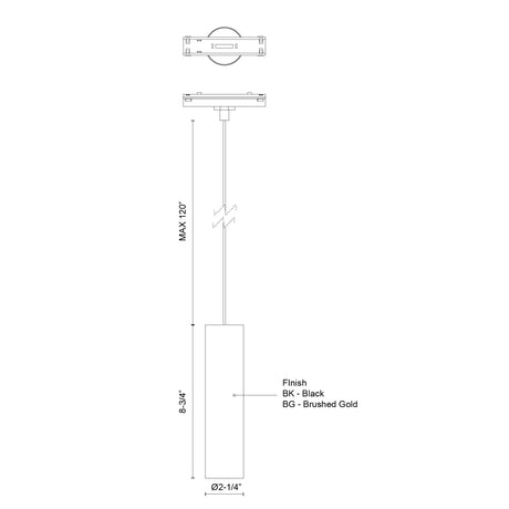 Kuzco Remuda 3-in Trilo Track Pendant