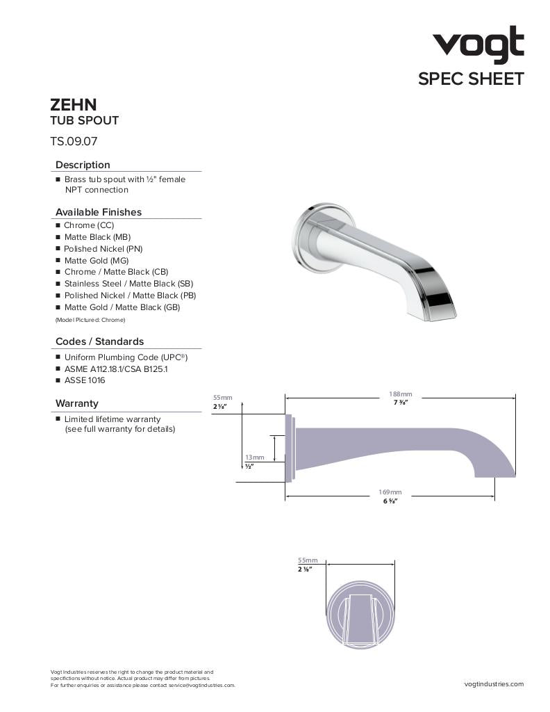 ZEHN TUB SPOUT