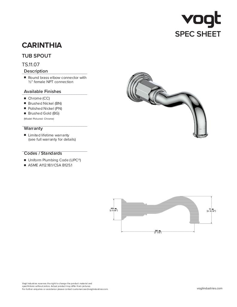 CARINTHIA TRADITIONAL TUB SPOUT