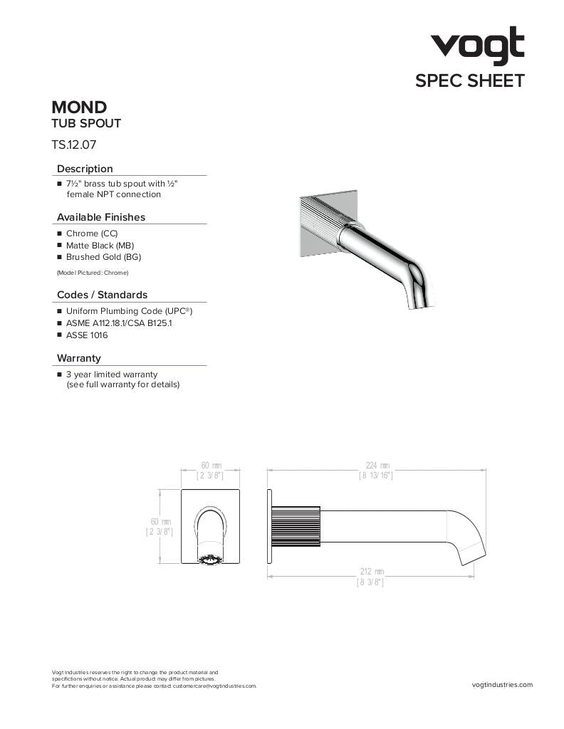 MOND TUB SPOUT