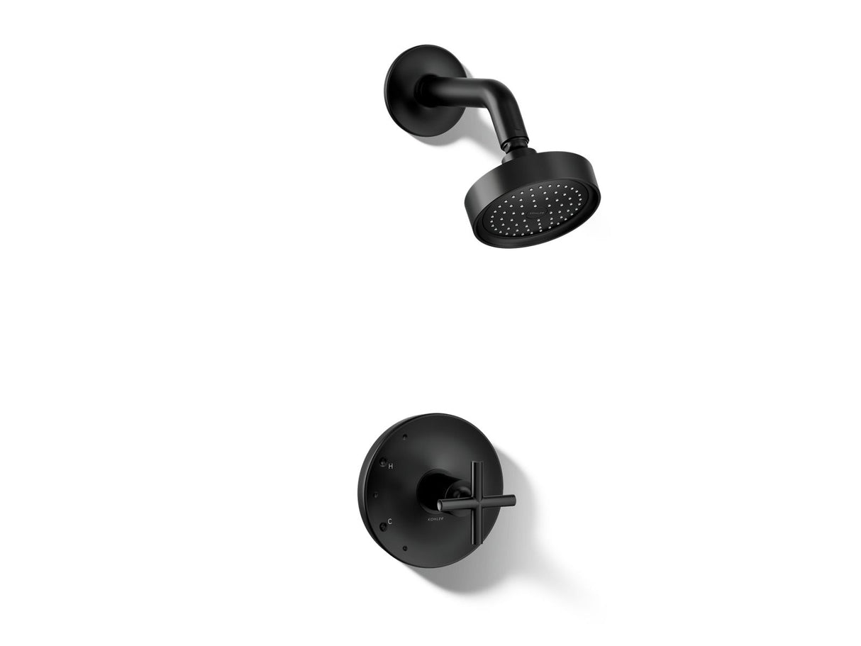 Purist® Rite-Temp® shower trim kit with cross handle, 2.5 gpm