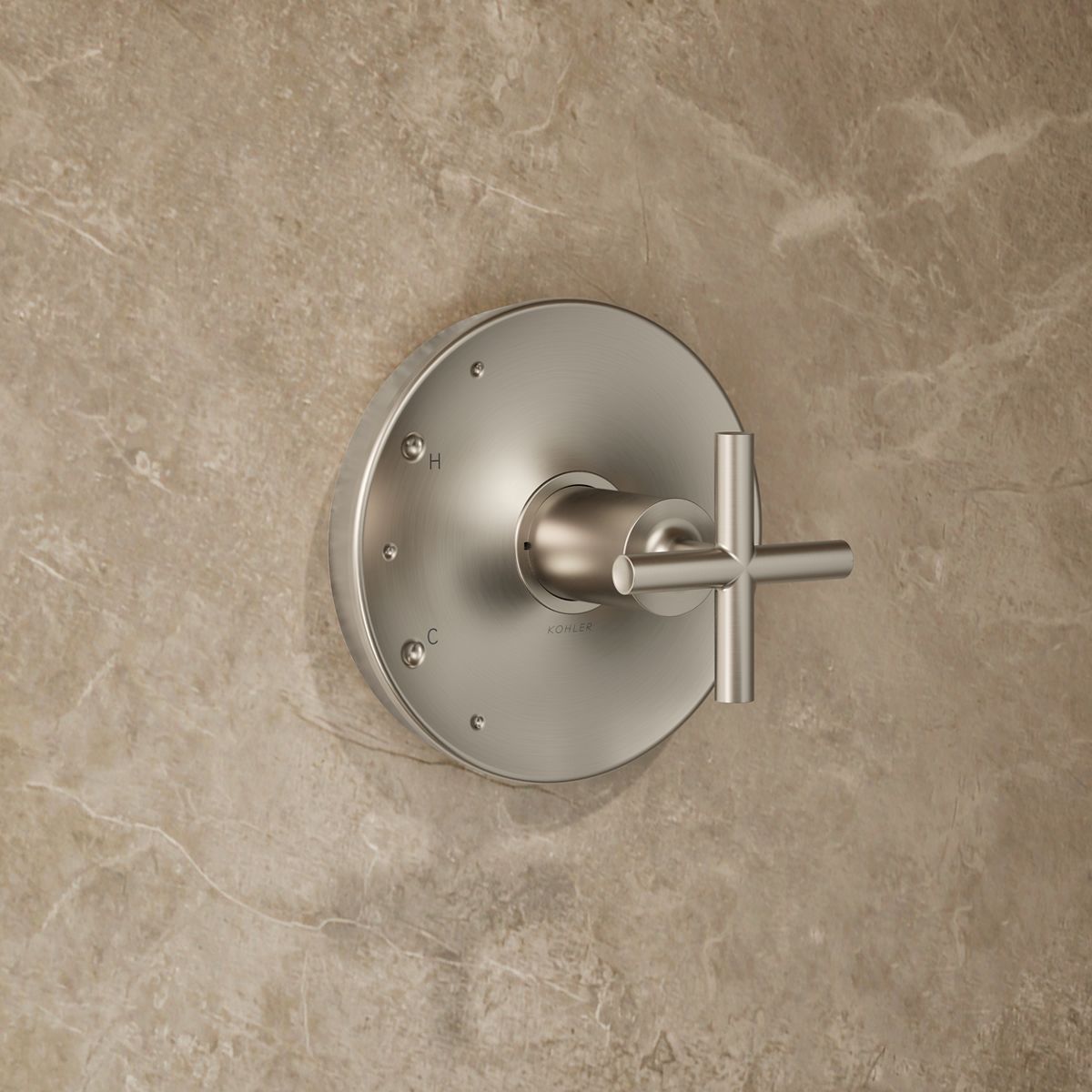 Purist® Rite-Temp® shower trim kit with cross handle, 1.75 gpm