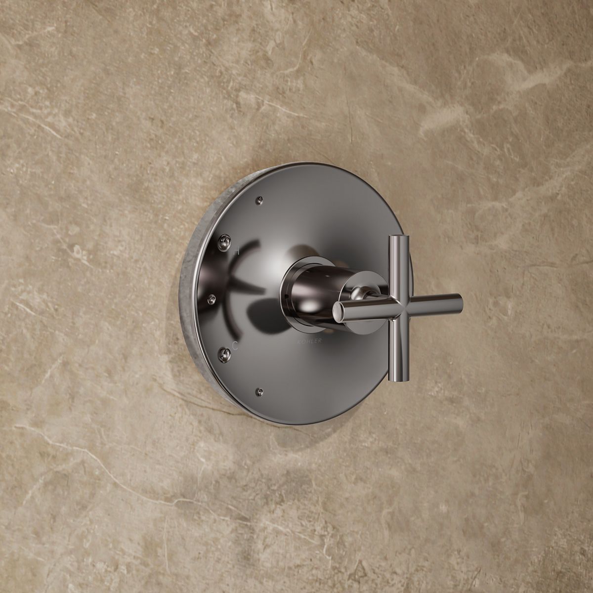 Purist® Rite-Temp® shower trim kit with cross handle, 1.75 gpm