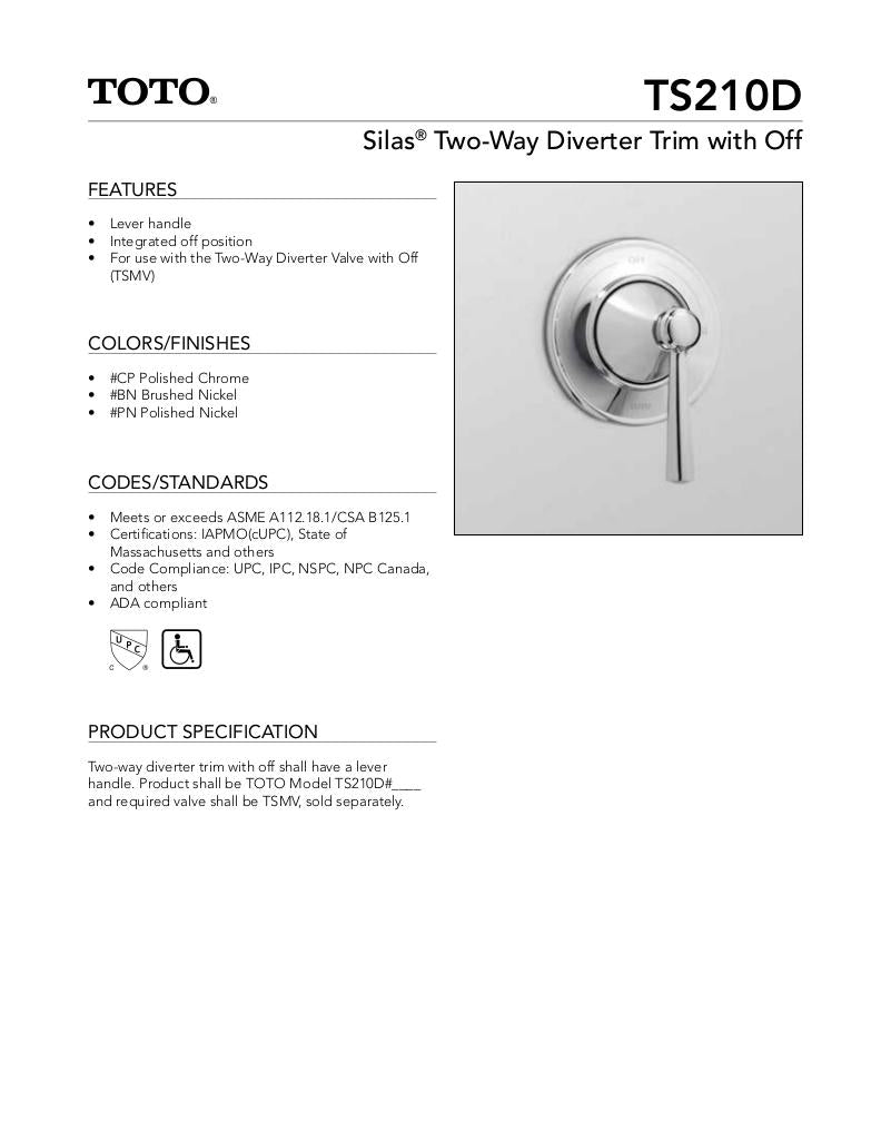 Silas Two-Way Diverter Trim with Off