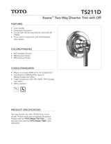 Keane Two-Way Diverter Trim with Off