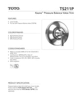 Keane Pressure Balance Valve Trim