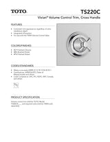 Vivian Volume Control Trim- Cross Handle