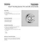 Vivian Two-Way Diverter Trim with Off - Cross Handle