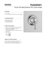 Vivian Two-way Diverter Trim - Lever Handle