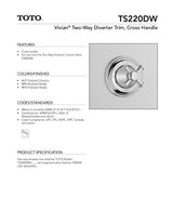 Vivian Two-Way Diverter Trim - Cross Handle