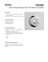 Vivian Pressure Balance Valve Trim with Cross Handle