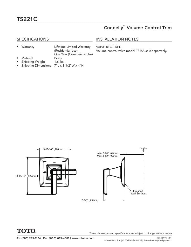 Connelly Volume Control Trim