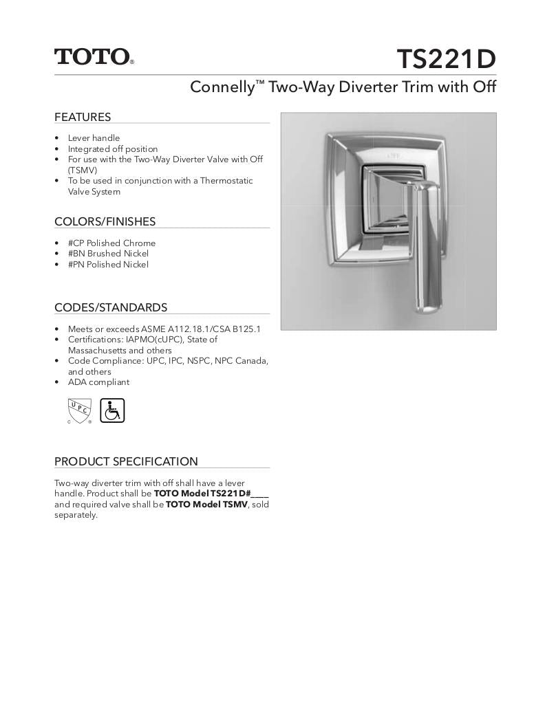 Connelly Two-Way Diverter Trim with Off