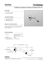 Traditional Collection Series A Shower Arm 6"