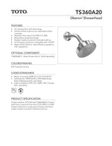 Oberon Showerhead 2.0 GPM