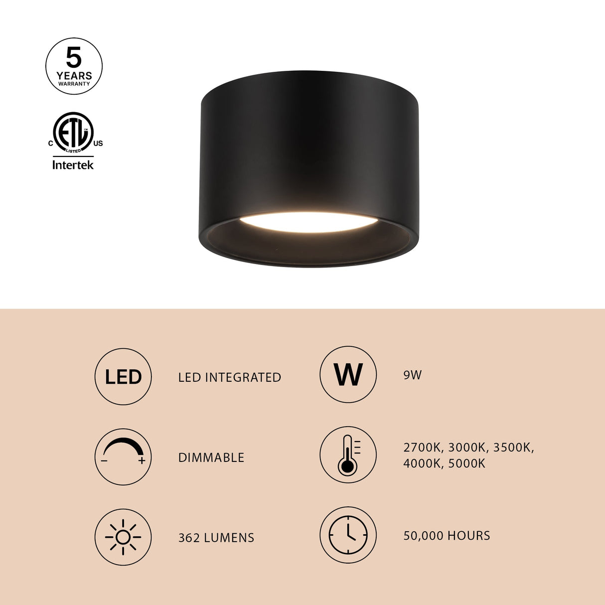 Kuzco Vibe Uma 5-in Semi-Flush Mount