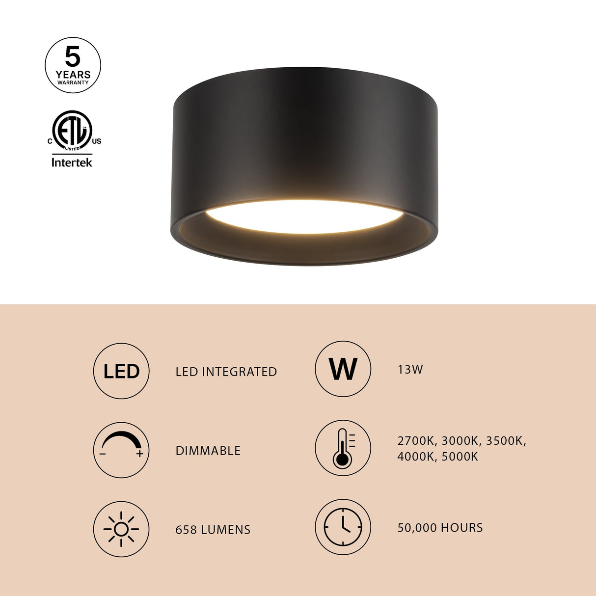 Kuzco Vibe Uma 7-in Short Semi-Flush Mount
