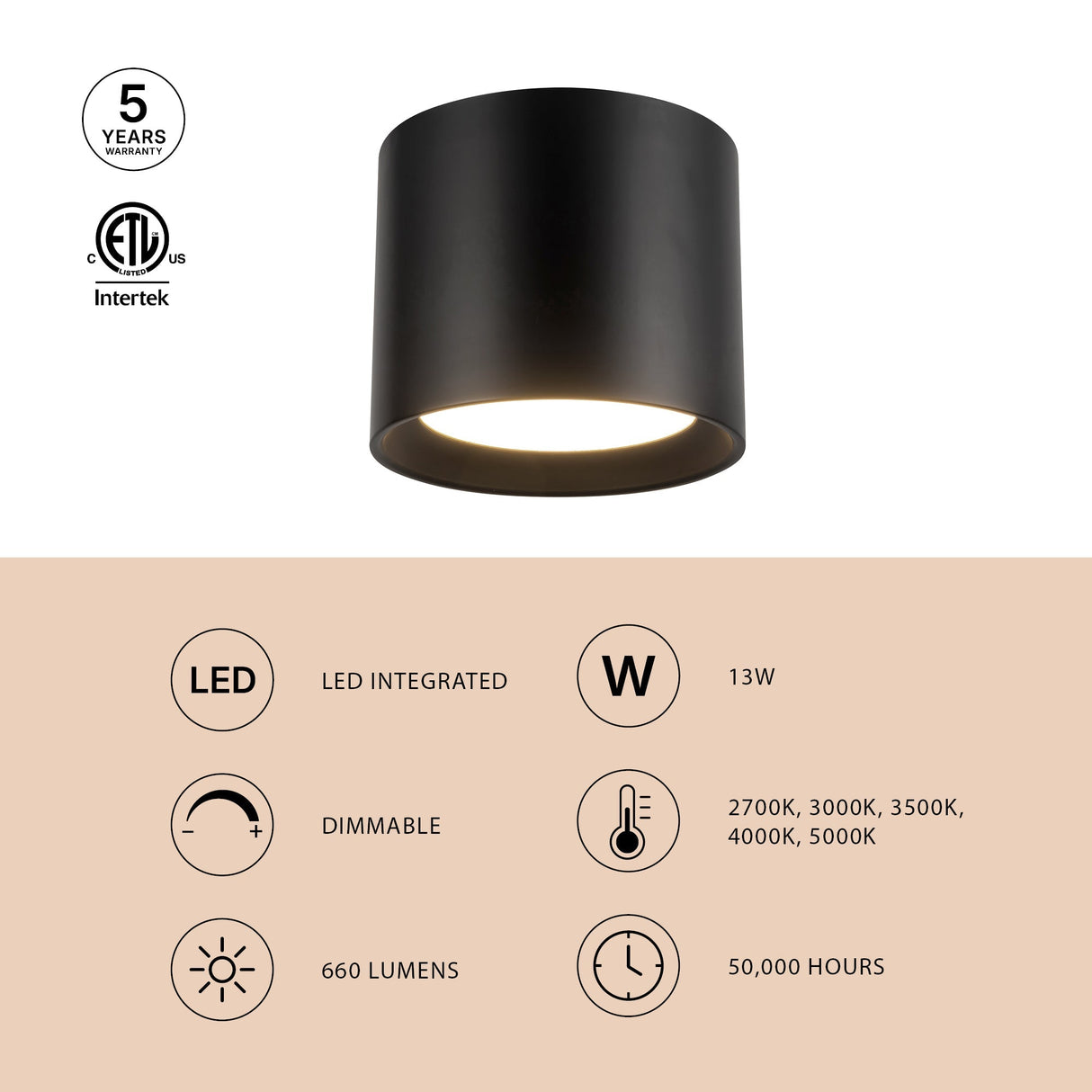 Kuzco Vibe Uma 7-in Tall Semi-Flush Mount