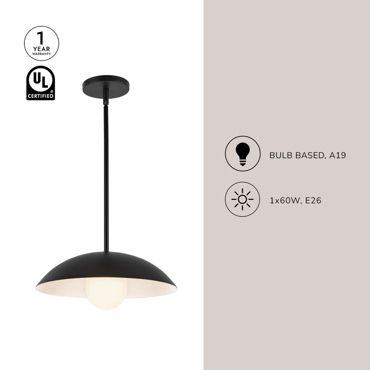 Kuzco Umbra 14-in (6-in Height) Pendant