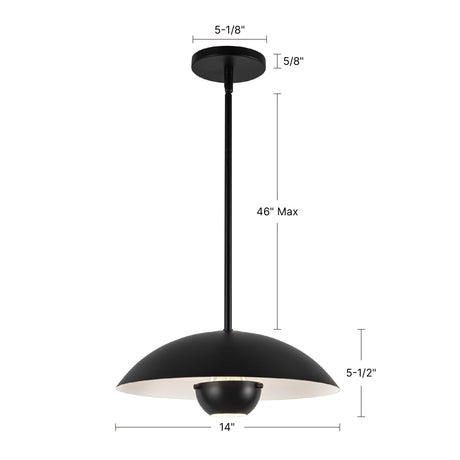 Kuzco Umbra 14-in (5-in Height) Pendant