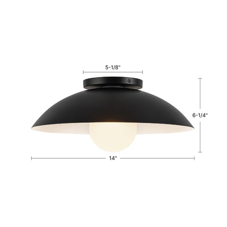 Kuzco Umbra 14-in (6-in Height) Semi-Flush Mount