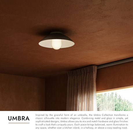 Kuzco Umbra 14-in (6-in Height) Semi-Flush Mount