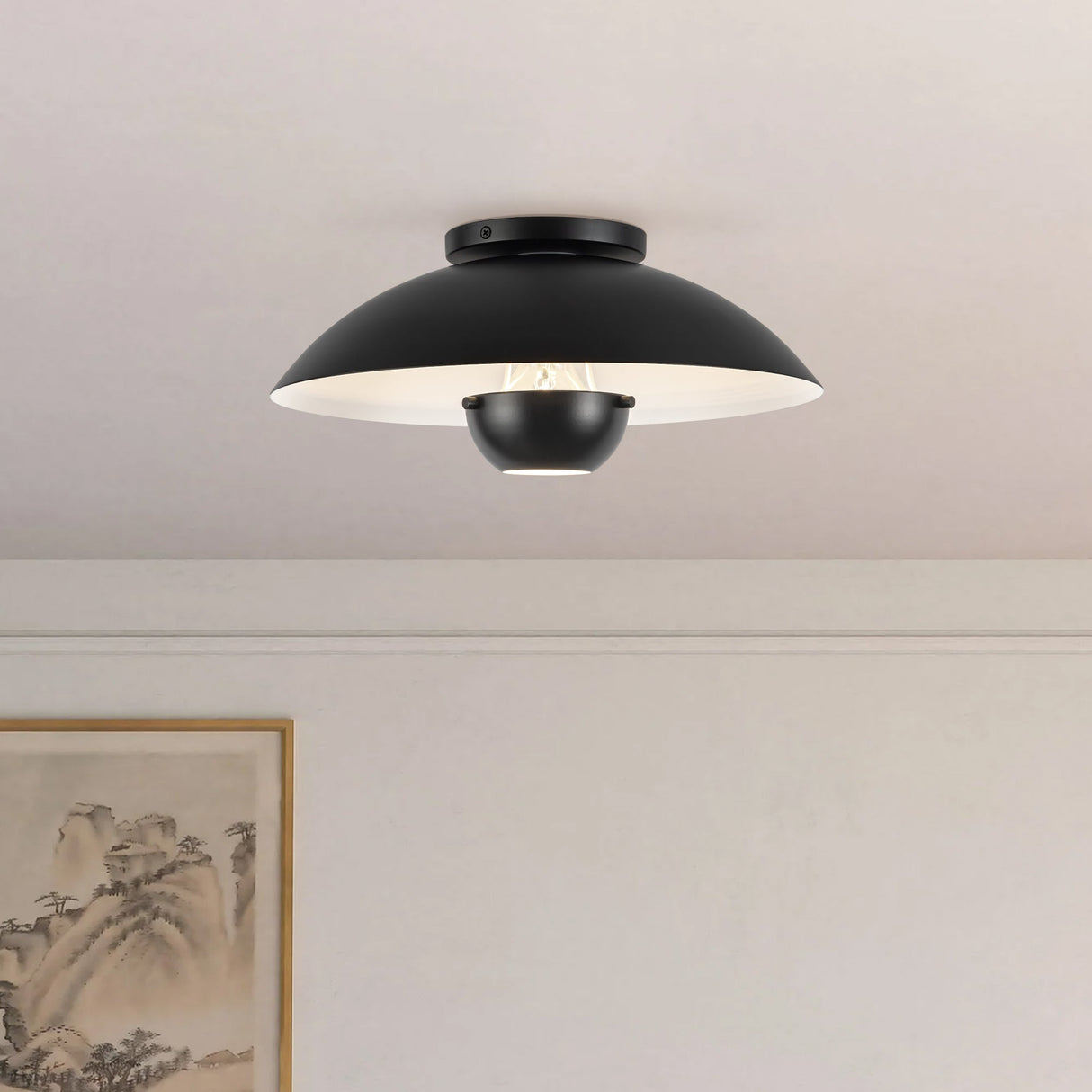 Kuzco Umbra 14-in (5-in Height) Semi-Flush Mount