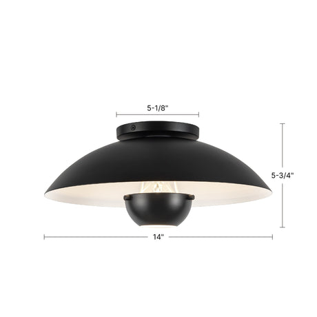 Kuzco Umbra 14-in (5-in Height) Semi-Flush Mount