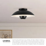Kuzco Umbra 14-in (5-in Height) Semi-Flush Mount