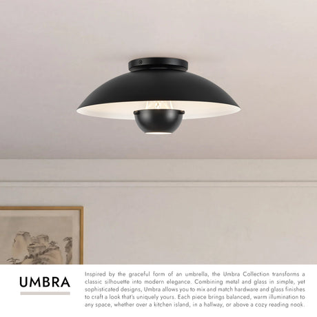 Kuzco Umbra 14-in (5-in Height) Semi-Flush Mount