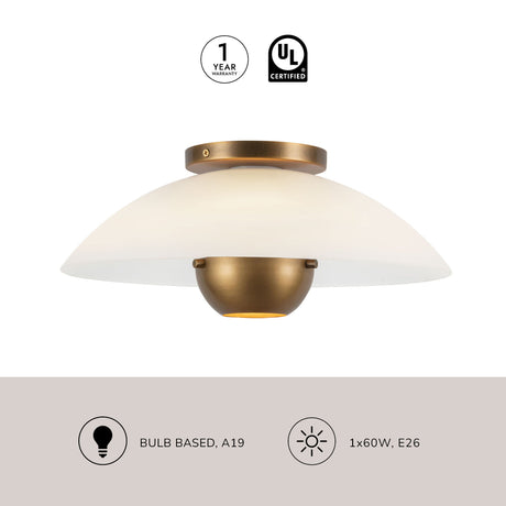 Kuzco Umbra 14-in (5-in Height) Semi-Flush Mount