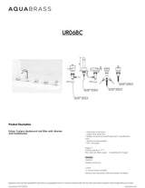 5-piece deckmount tub filler with diverter and handshower