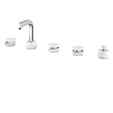 5-piece deckmount tub filler with diverter and handshower
