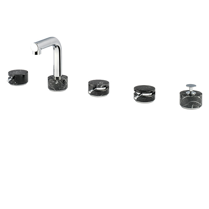 5-piece deckmount tub filler with diverter and handshower